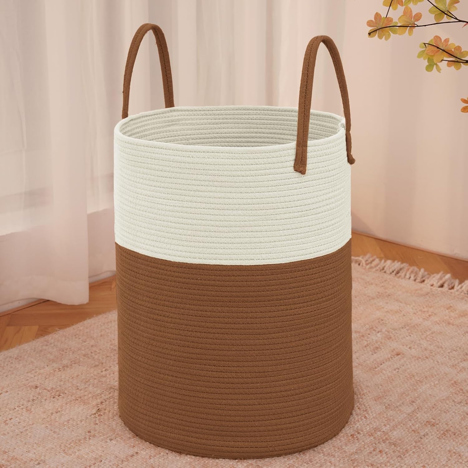 Large Woven Laundry Basket Hamper for Stylish Home Storage