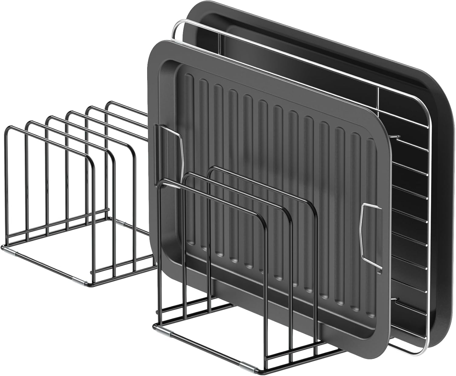 Kitchen Cabinet Organizer for Skillets and Baking Trays - 2 PCS