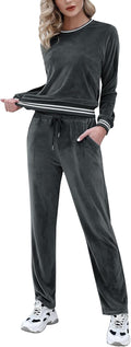 Totatuit Women's Velour Sweatsuit Set - Soft 2 Piece Tracksuit
