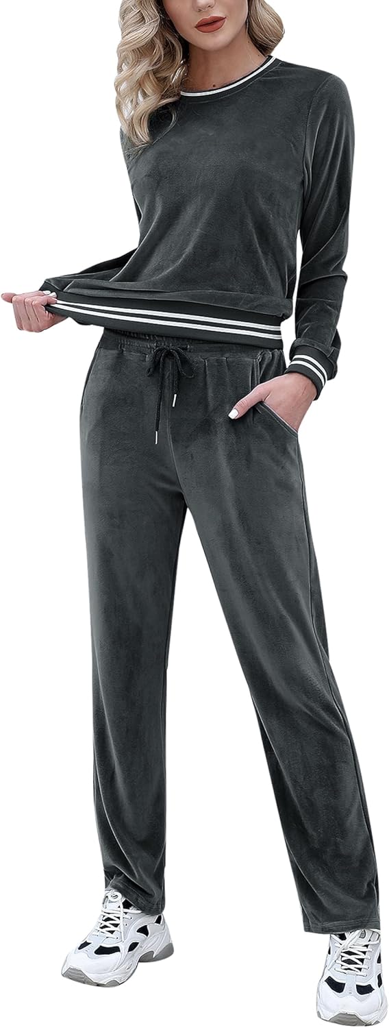 Totatuit Women's Velour Tracksuit Set for All Seasons Wear