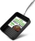 NutriChef 11 Inch Non Stick Grill Pan with High Ridges for Cooking