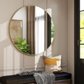 42 Inch Round Bathroom Mirror - Gold Wall Mounted Circle Mirror