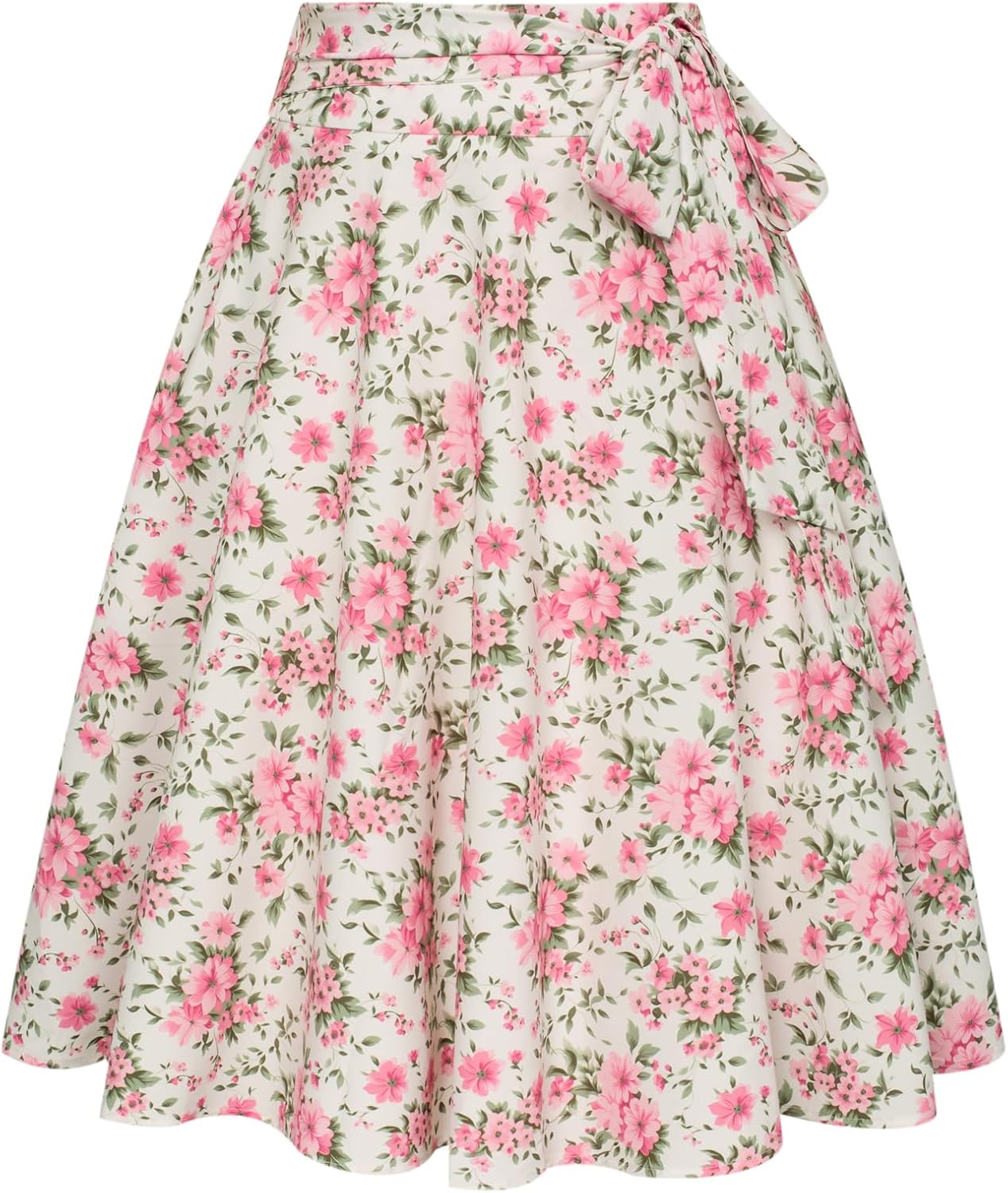 Belle Poque Women's High Waist A-Line Midi Skirt with Pockets