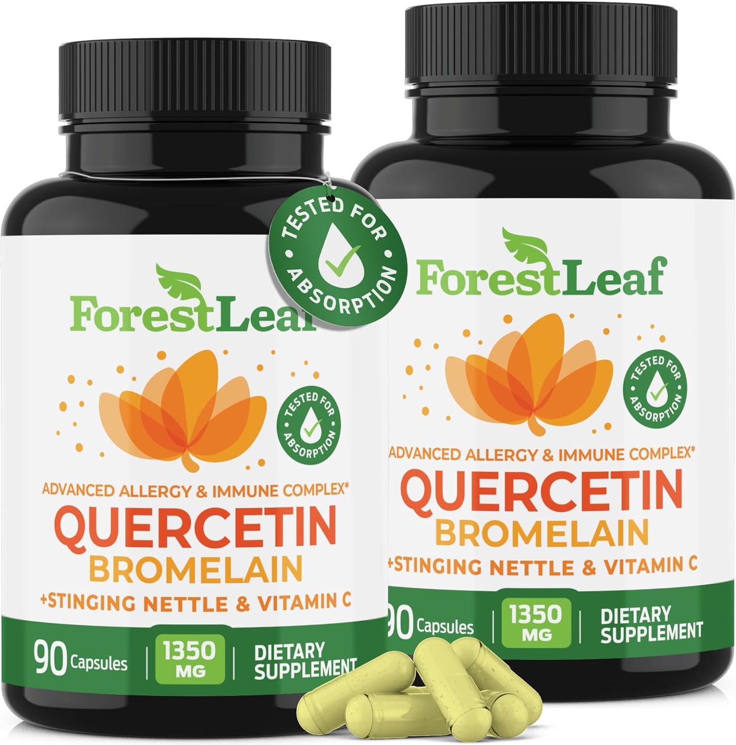 Quercetin with Bromelain 1350mg for Immune Support & Health