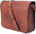 15-inch Vintage Brown Leather Laptop Messenger Bag - Durable Everyday