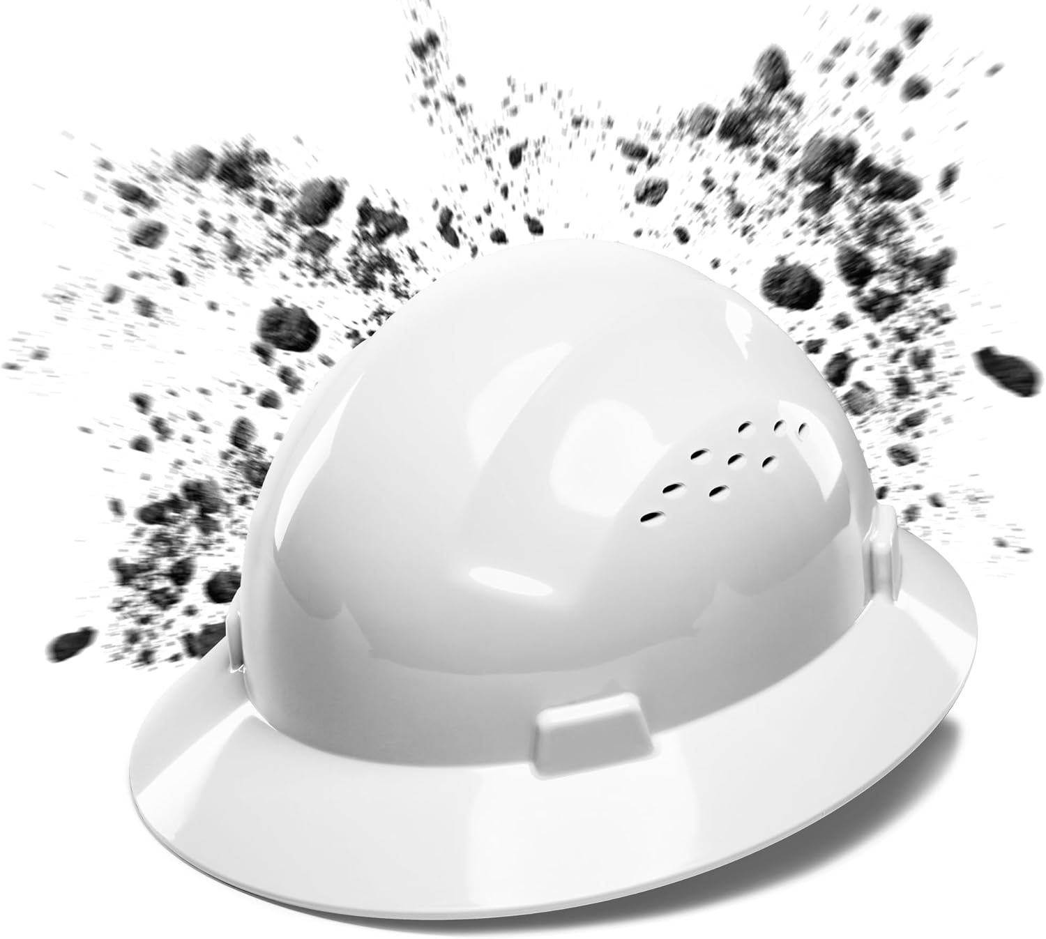 COOLJOB Full Brim Hard Hat, OSHA Approved, 4 Point Ratchet Suspension