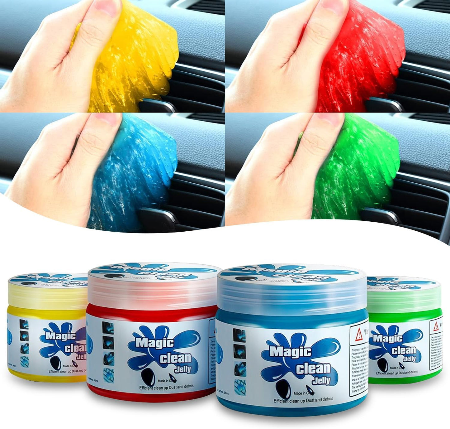 4-Pack Car Cleaning Gel: Universal Dust Cleaner