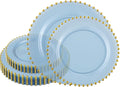 PLASTICPRO 64 Piece Combo Translucent Blue & Gold Beaded Plates