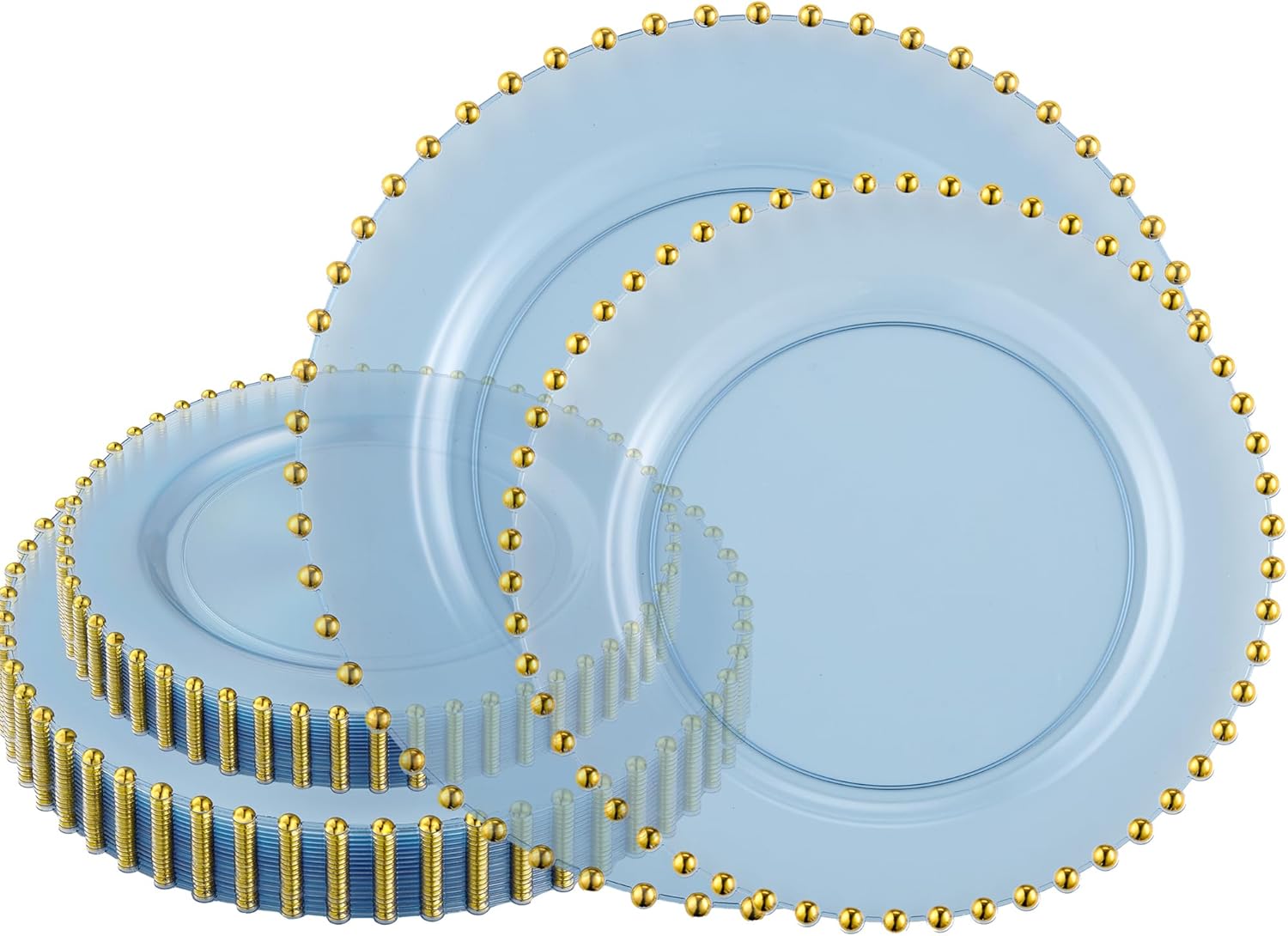 Elegant 64 Piece Combo Plastic Dinner Plates for Special Events