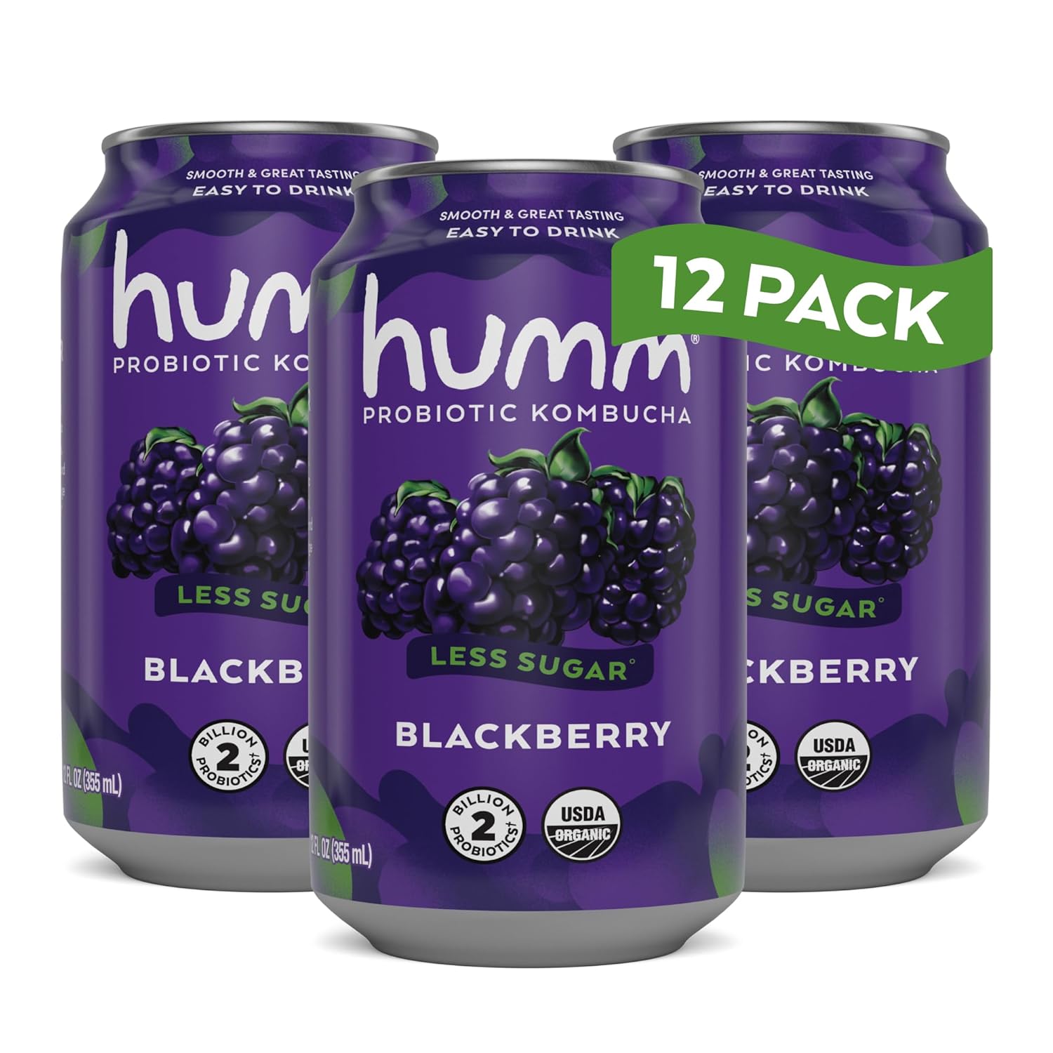 Humm Kombucha Blackberry: Bold Flavor with Probiotics & B12