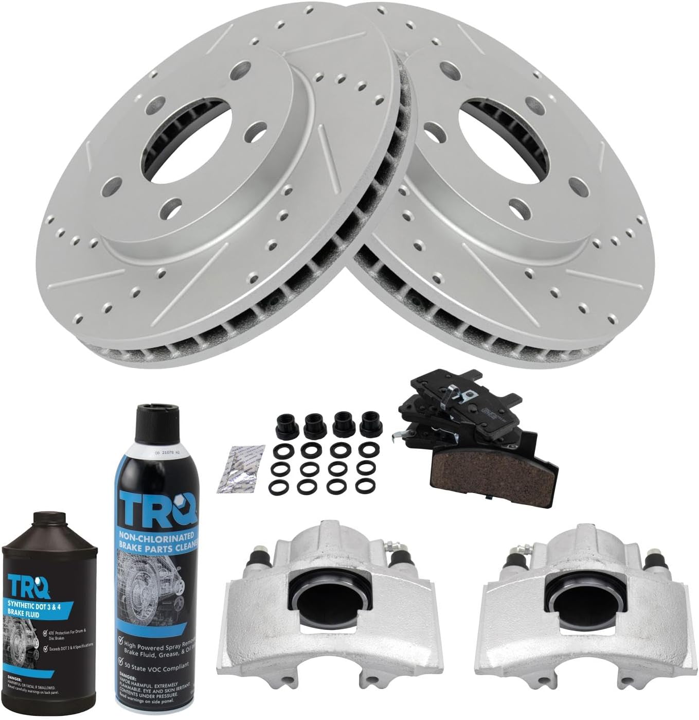 TRQ Front Performance Brake Pad & Rotor Kit for Cadillac DeVille
