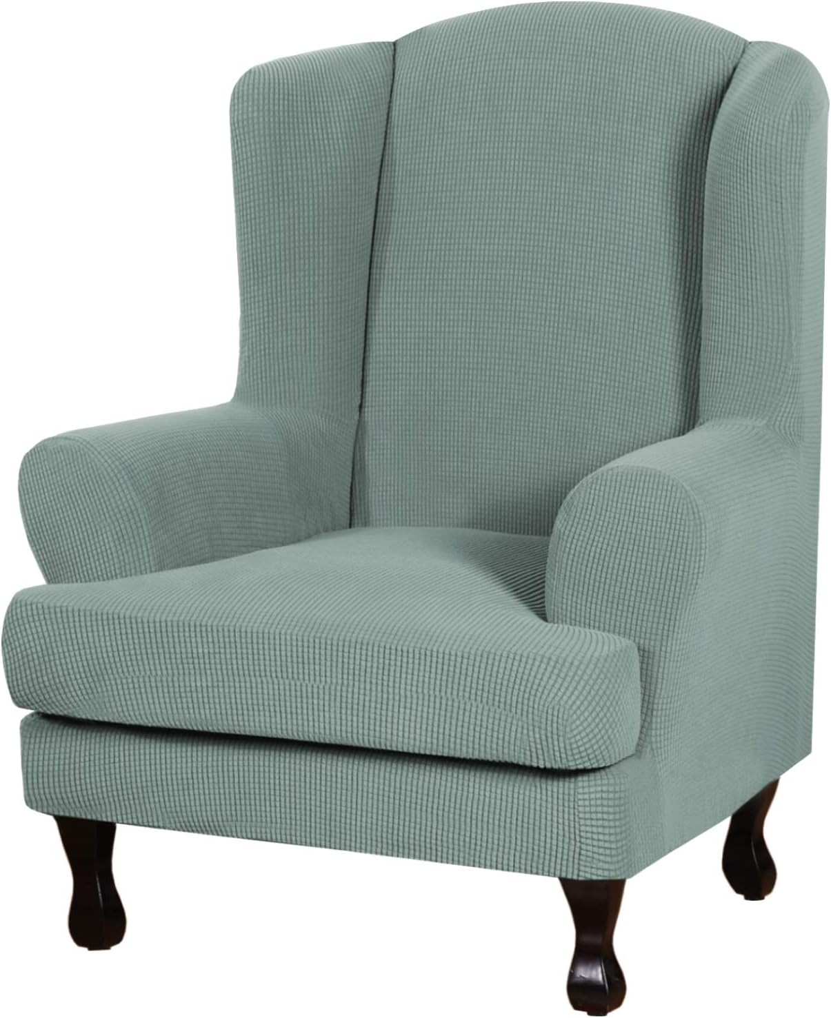 H.VERSAILTEX 2 Piece Stretch Jacquard Wingback Chair Covers