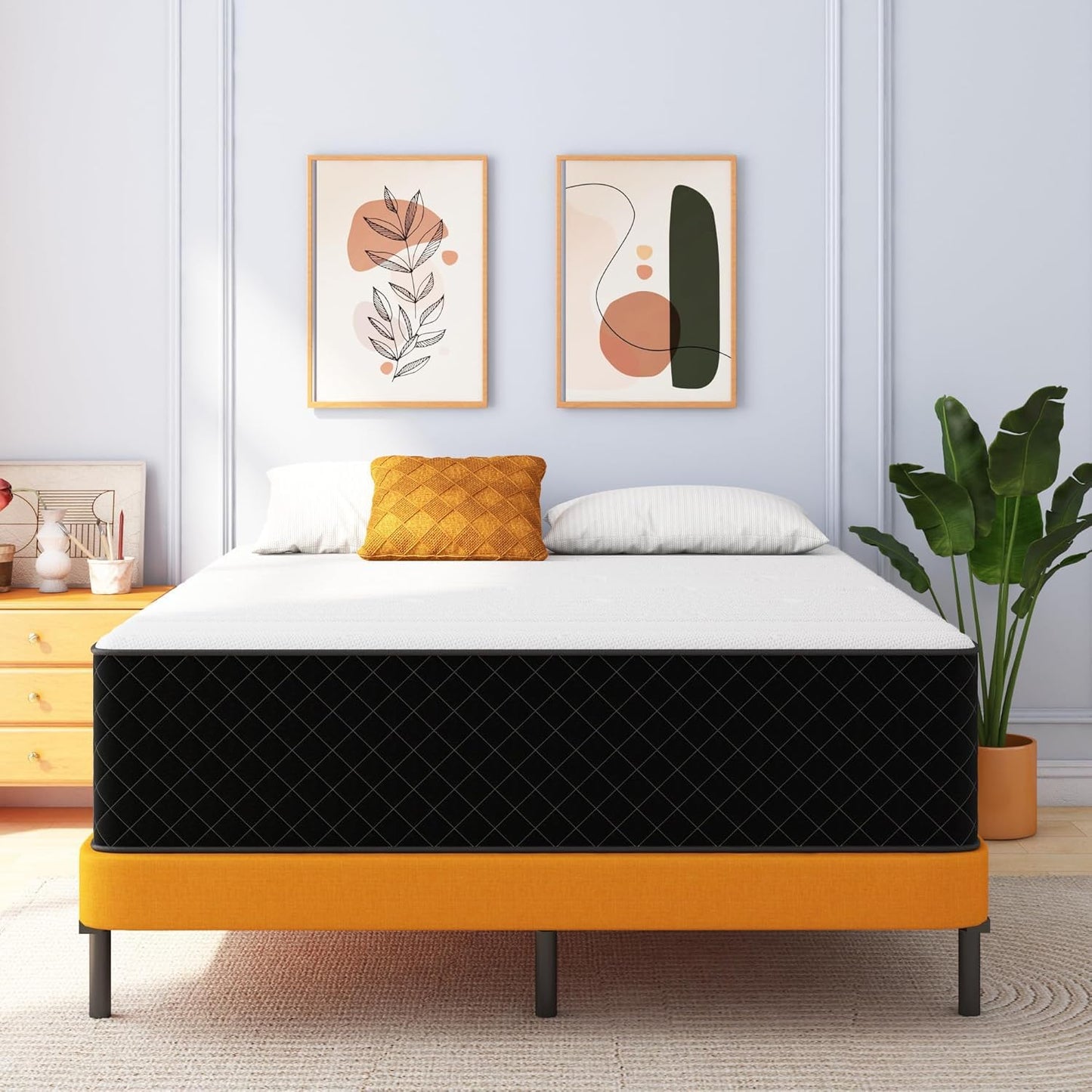14 Inch King Hybrid Mattress with Firm Memory Foam & Springs