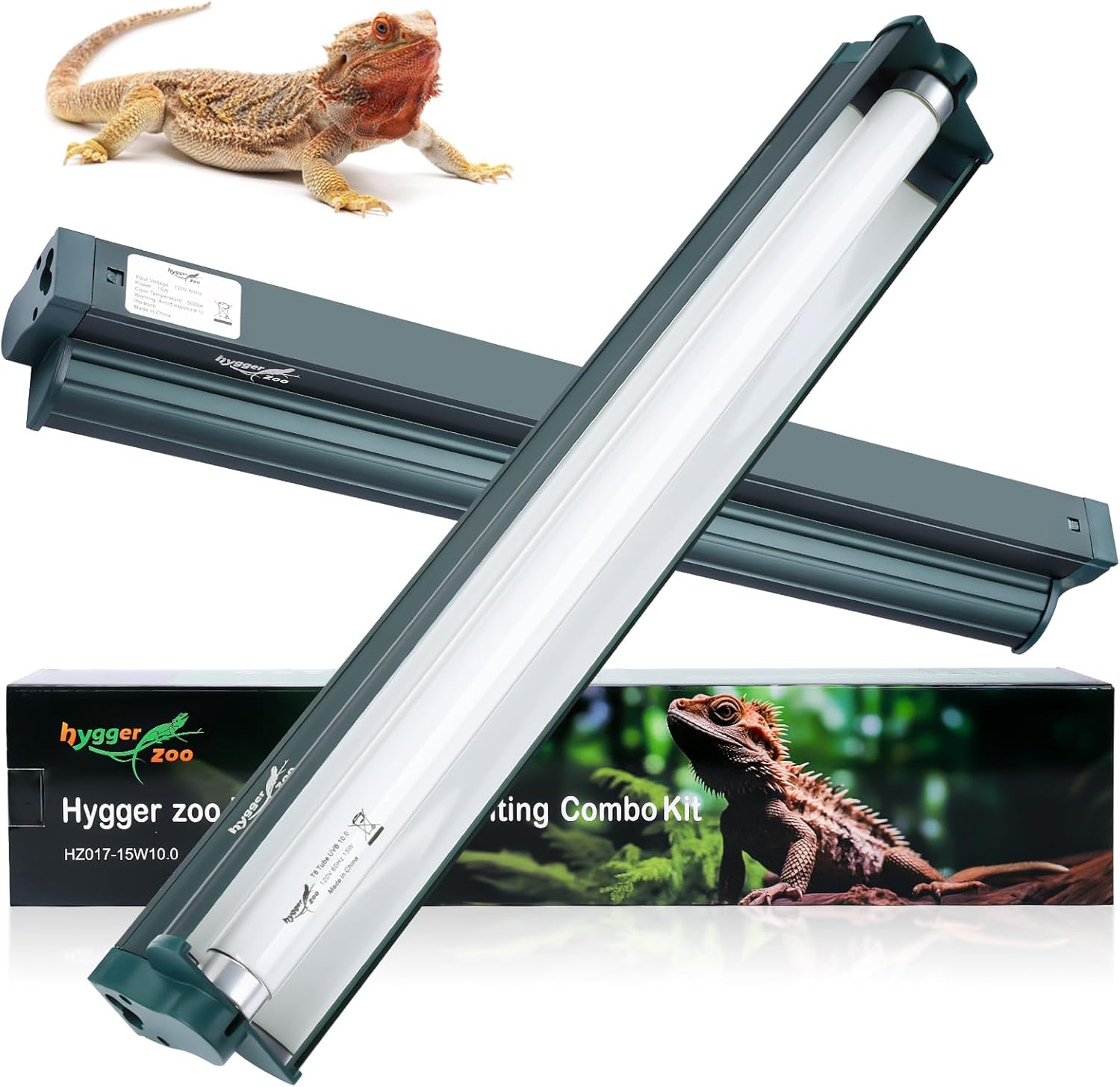 T8 Reptile Light Fixture Combo Kit for Bearded Dragons and Lizards