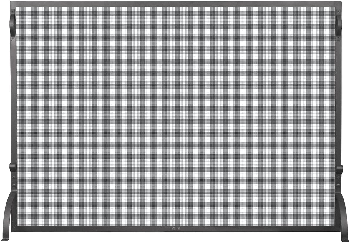 Large Wrought Iron Spark Guard Fireplace Screen for Safety