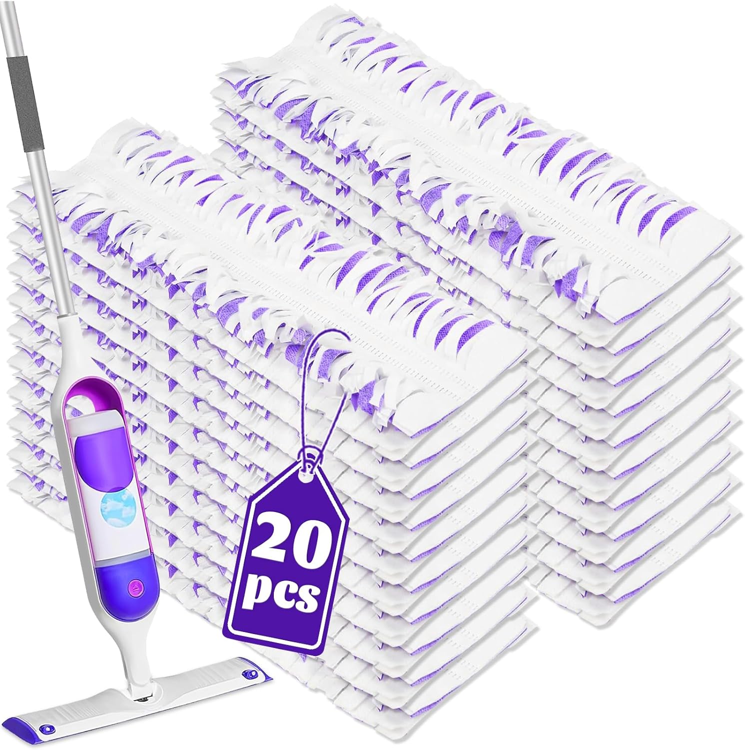 Effortless Cleaning with Kusroie 20 Pack Swiffer-Compatible Mop Pads