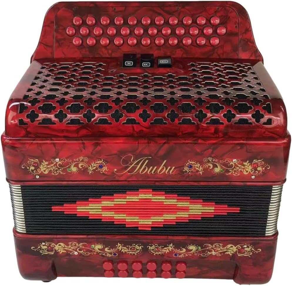 34-Key Accordion 3412 GCF Red - Handcrafted Musical Instrument