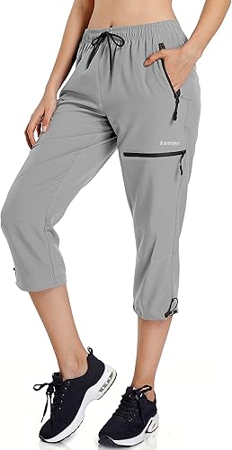 Ksmien Women's Lightweight Hiking Capri Pants for Outdoor Adventures