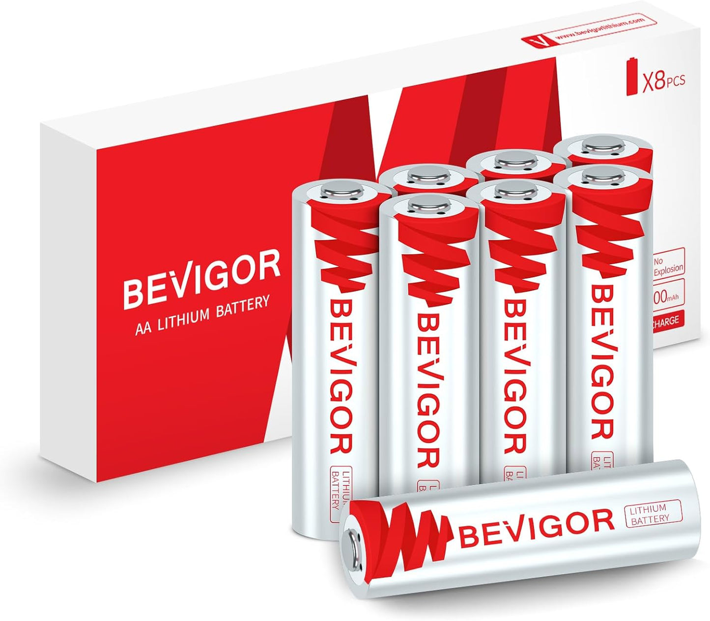 BEVIGOR 3000mAh Lithium AA Batteries - 20Yr Shelf Life
