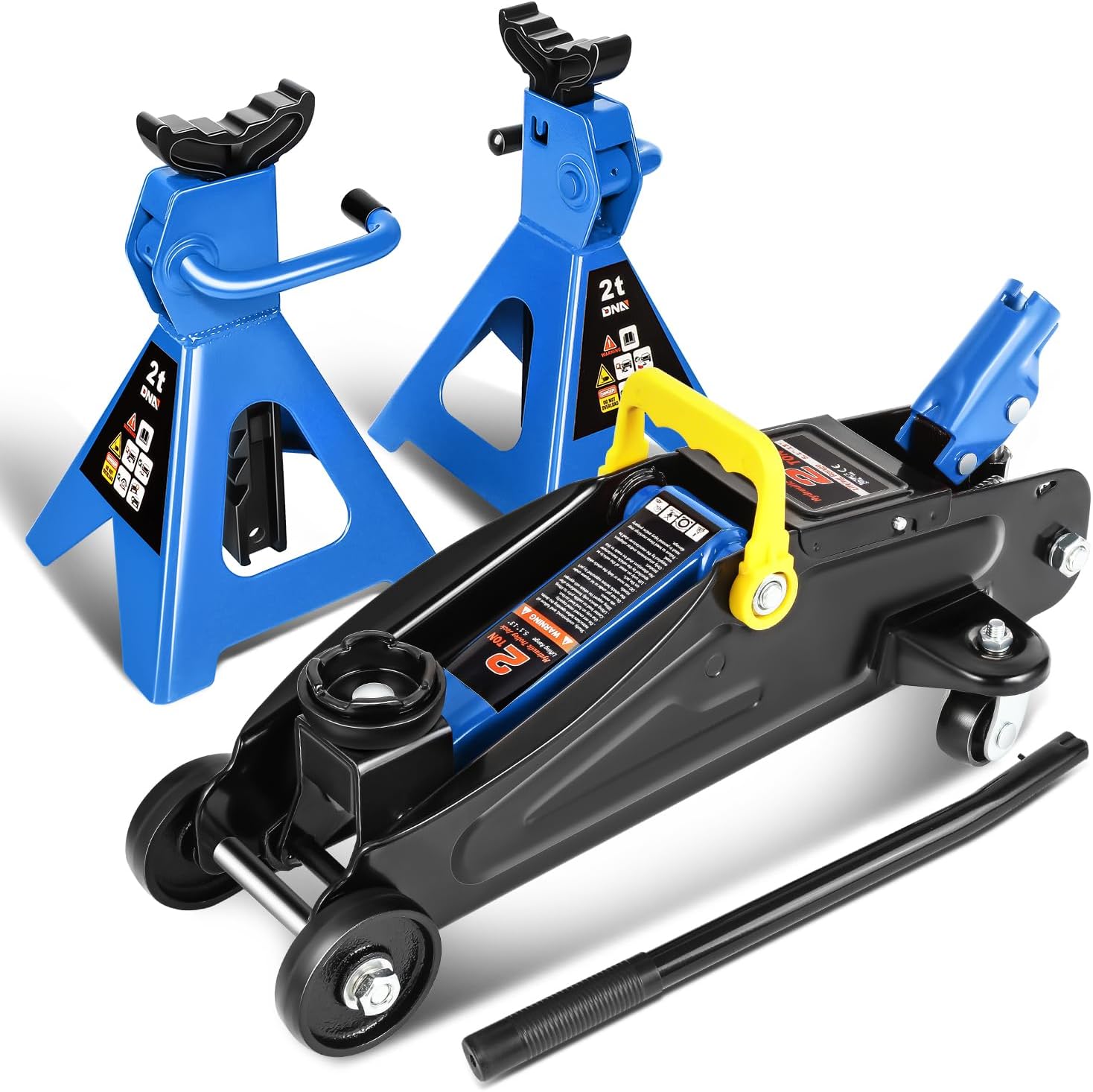 Low Profile Hydraulic Trolley Service Floor Jack Combo 2 Ton