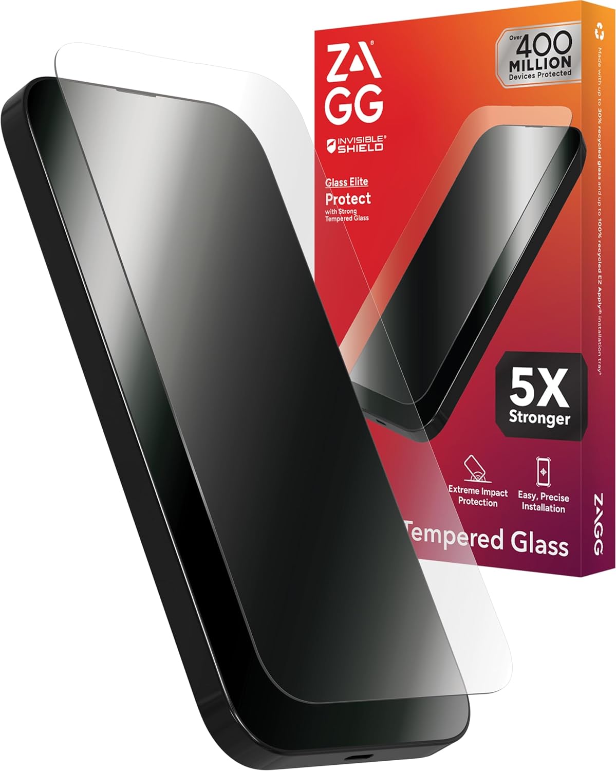 ZAGG Glass Elite iPhone 15 Screen Protector - 5X Stronger Protection