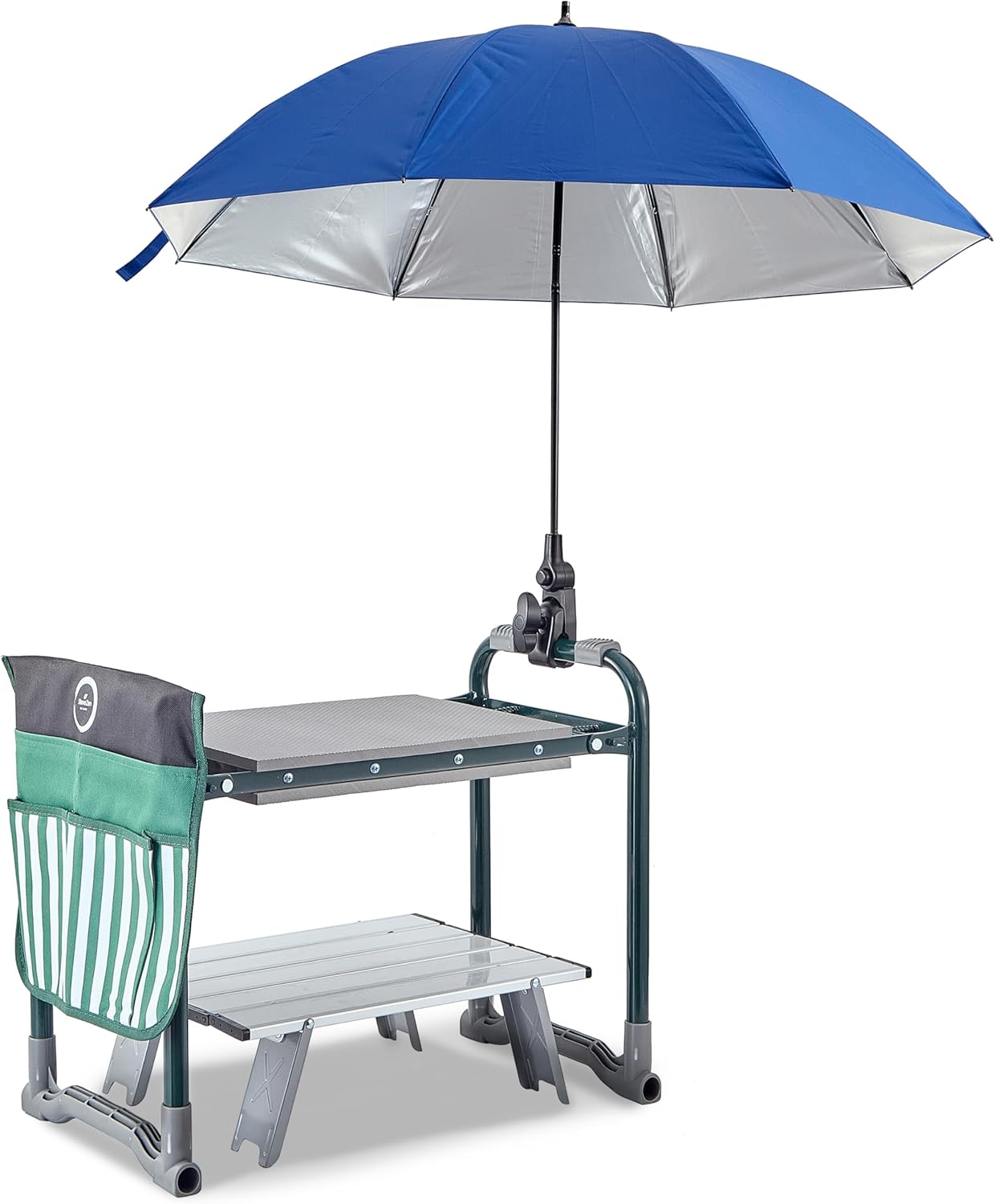 Garden Kneeler Seat Bench with Sunshade Umbrella and Table