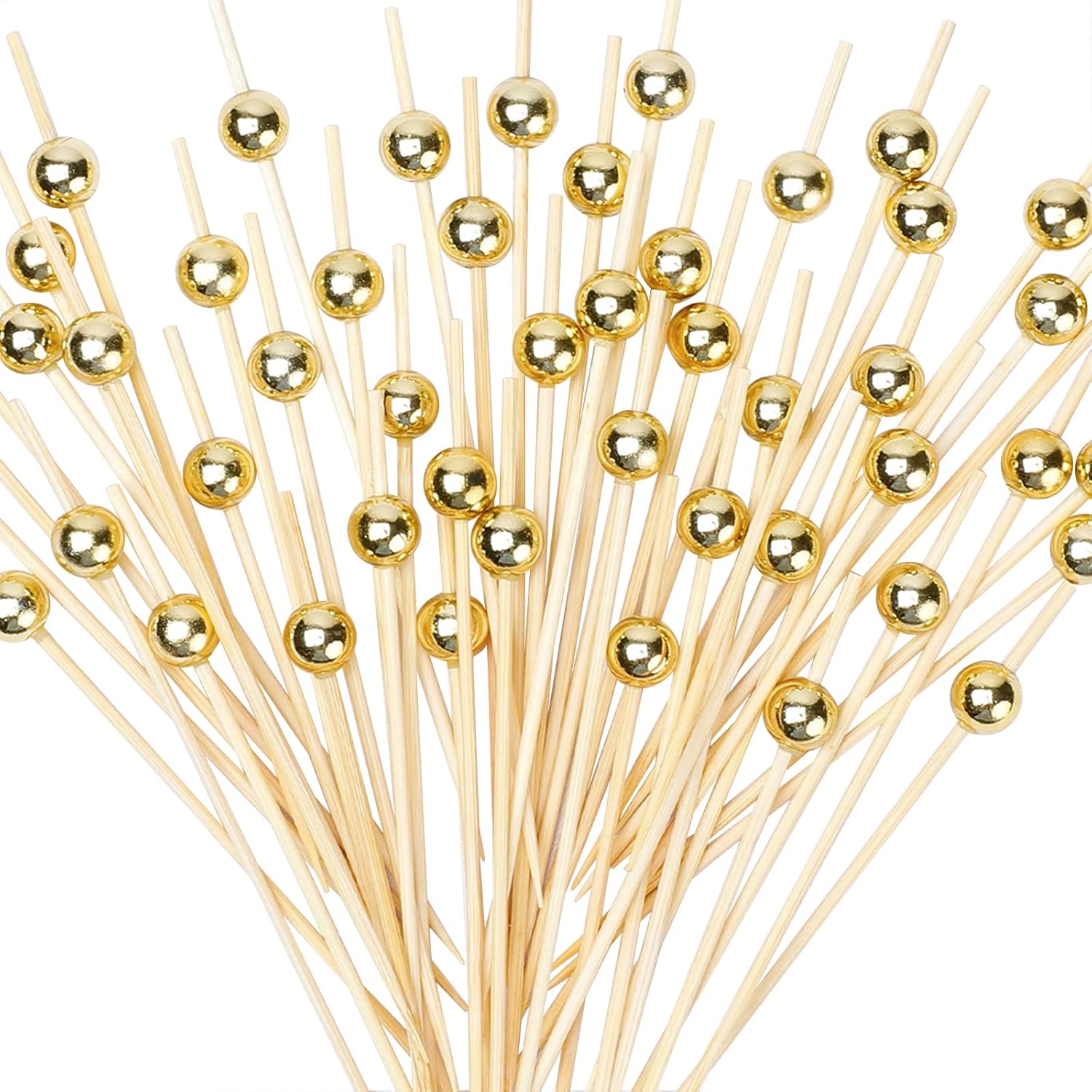 Luxe Gold Cocktail Picks - 100 Pcs