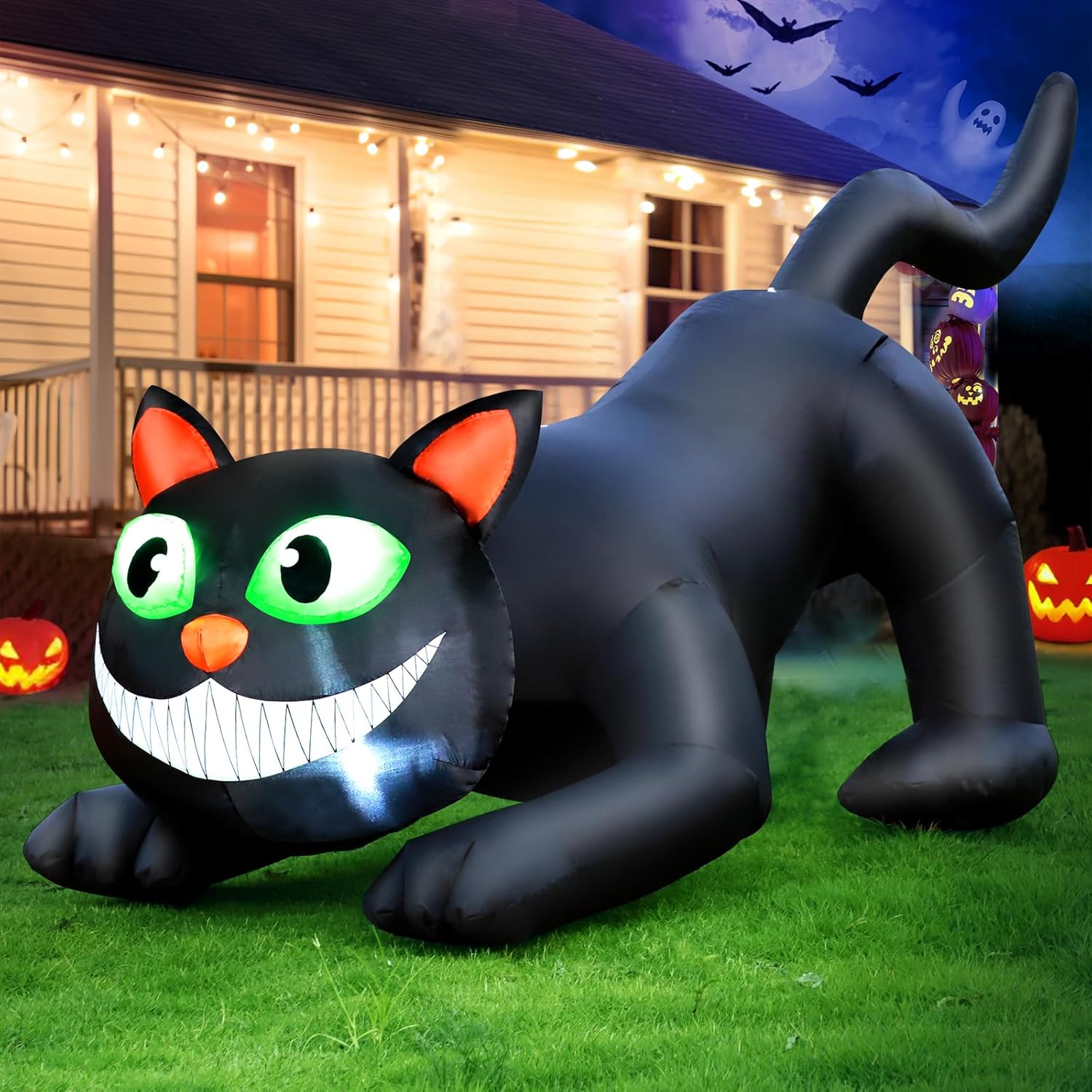 7 FT Halloween Inflatables Black Cat for Outdoor Decor