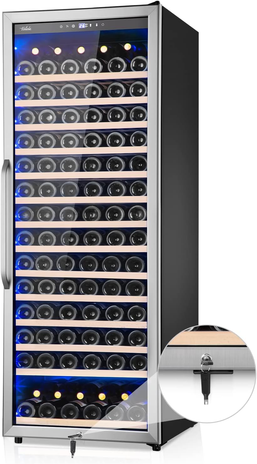 24 Inch Wine Cooler Refrigerator for Wine Lovers with 179 Bottles