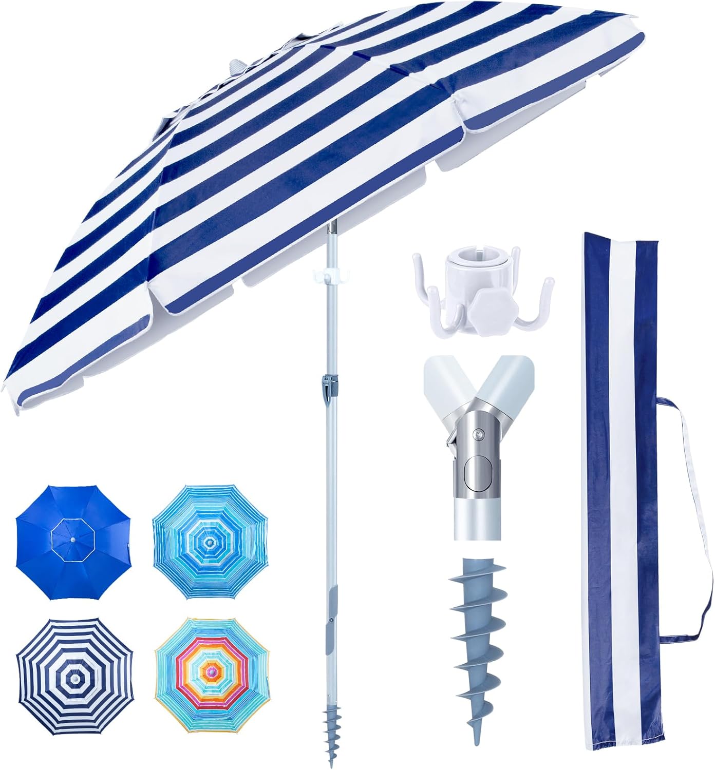 Tempera Heavy Duty High Wind Beach Umbrella for Ultimate Sunshade