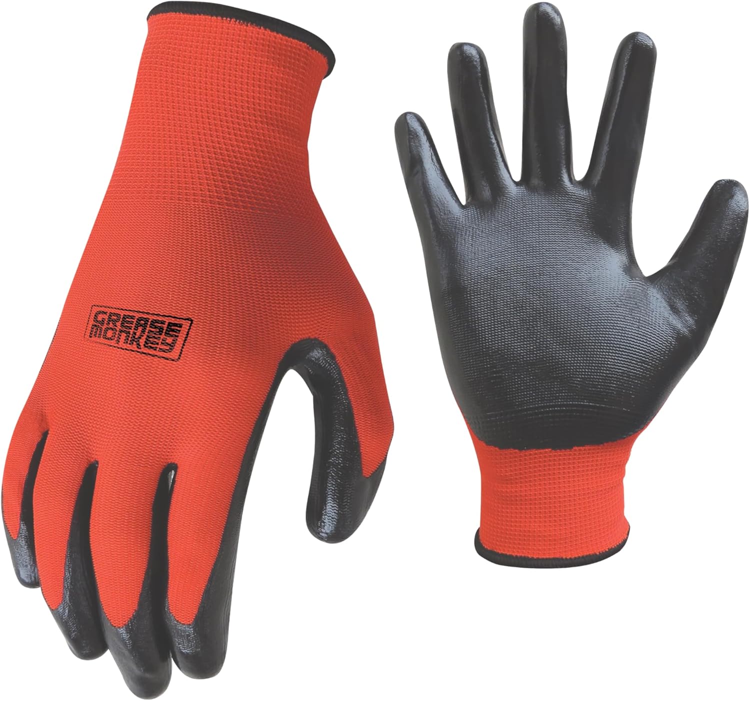 15 Pack Large Grease Monkey Nitrile Work Gloves
