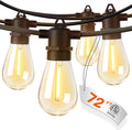 addlon 72FT LED Outdoor String Lights (2-Pack 36FT) - Warm White
