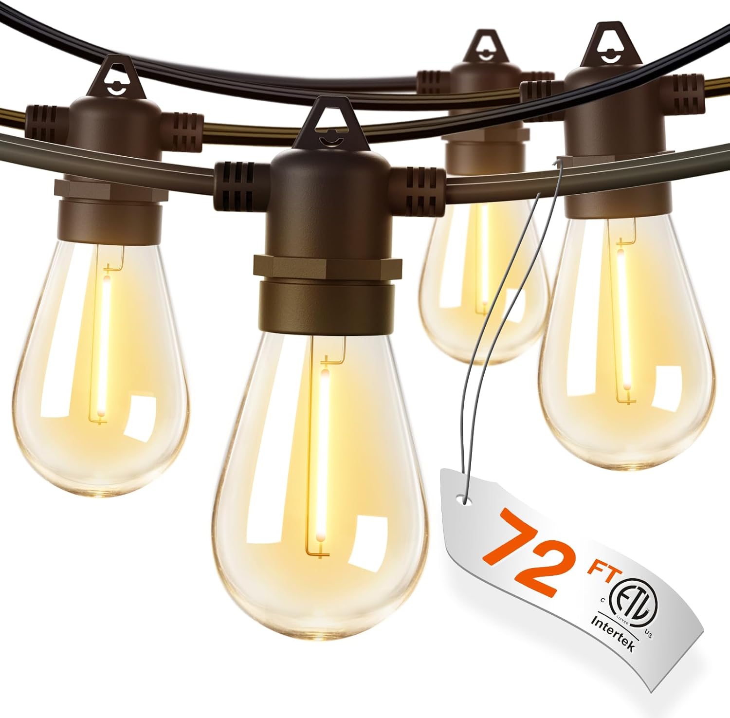 Addlon 72FT LED Outdoor String Lights for Patio and Garden