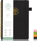 Spiral Graph Grid Notebook for Work - Leather Hardcover, 6in x 8.5in
