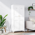 Yizosh Metal Storage Cabinet with 2 Doors and 4 Shelves for Home Use