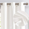jinchan White Curtains 96 in Long 2 Panels - Linen Textured Light