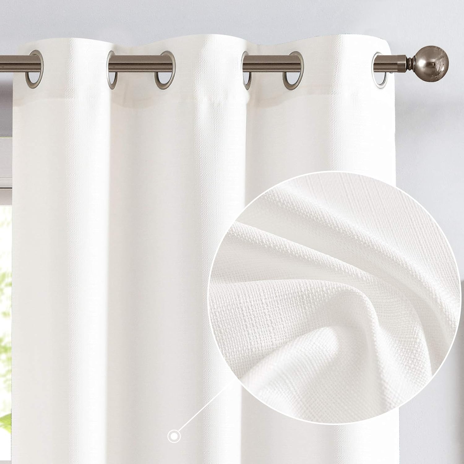jinchan White Curtains 96 Inches Long for Elegant Living Rooms