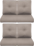 Patio Chair Cushions 4 Pack - Thick Replacement Seat and Back Cushions