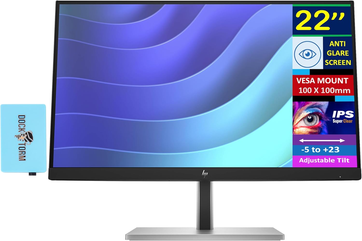HP 22 FHD IPS Monitor with Adjustable Tilt and Anti Glare Features