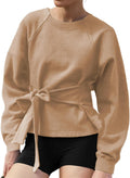 Zhiyouni Women's Crewneck Tie Knot Sweatshirt - Casual Fall Top