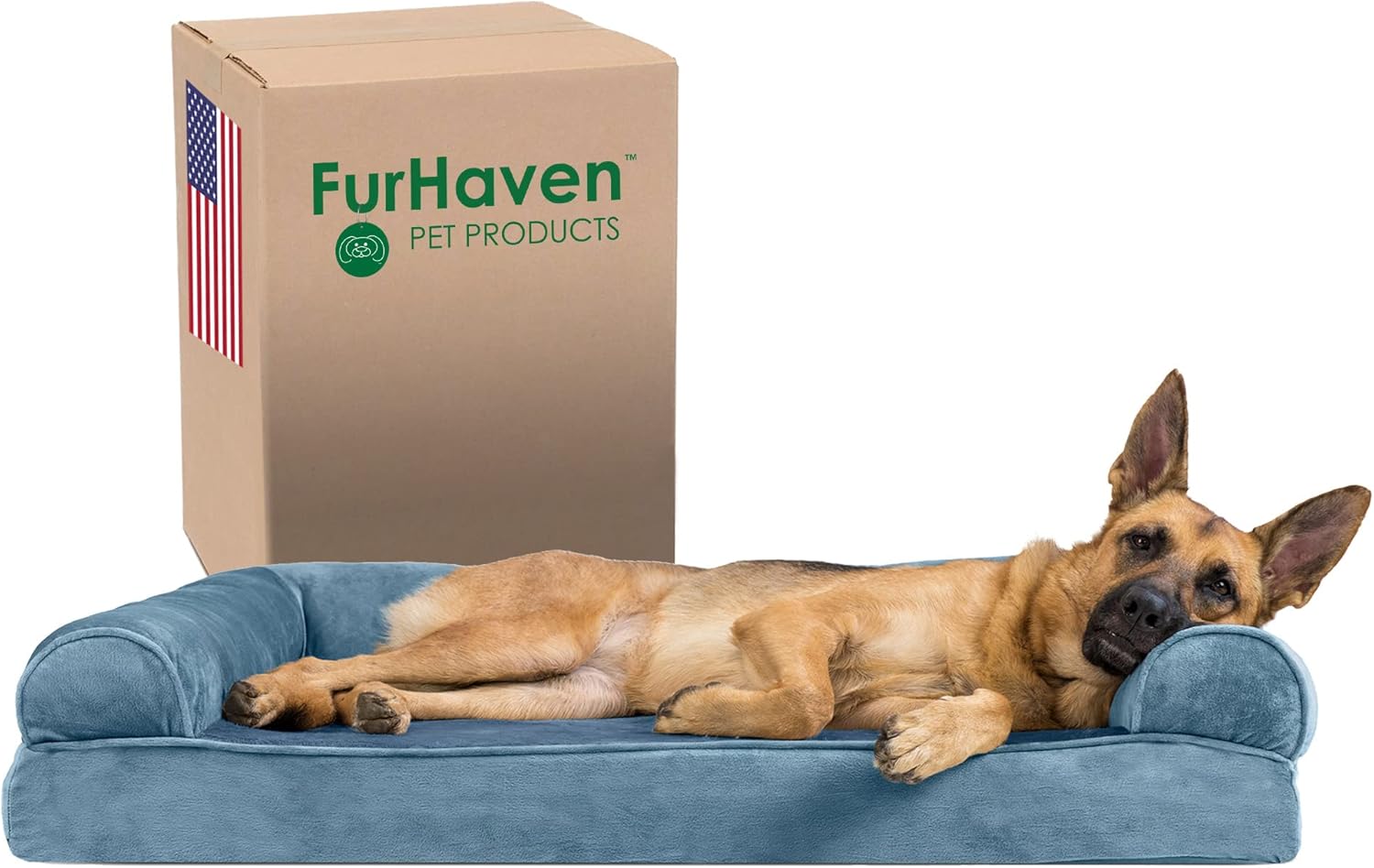 Furhaven Memory Foam Dog Bed for Large Dogs with Bolsters