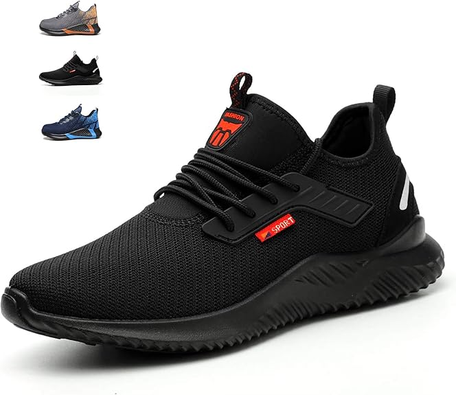 Steel Toe Sneakers for Men Women - Breathable Lightweight Safety Shoes