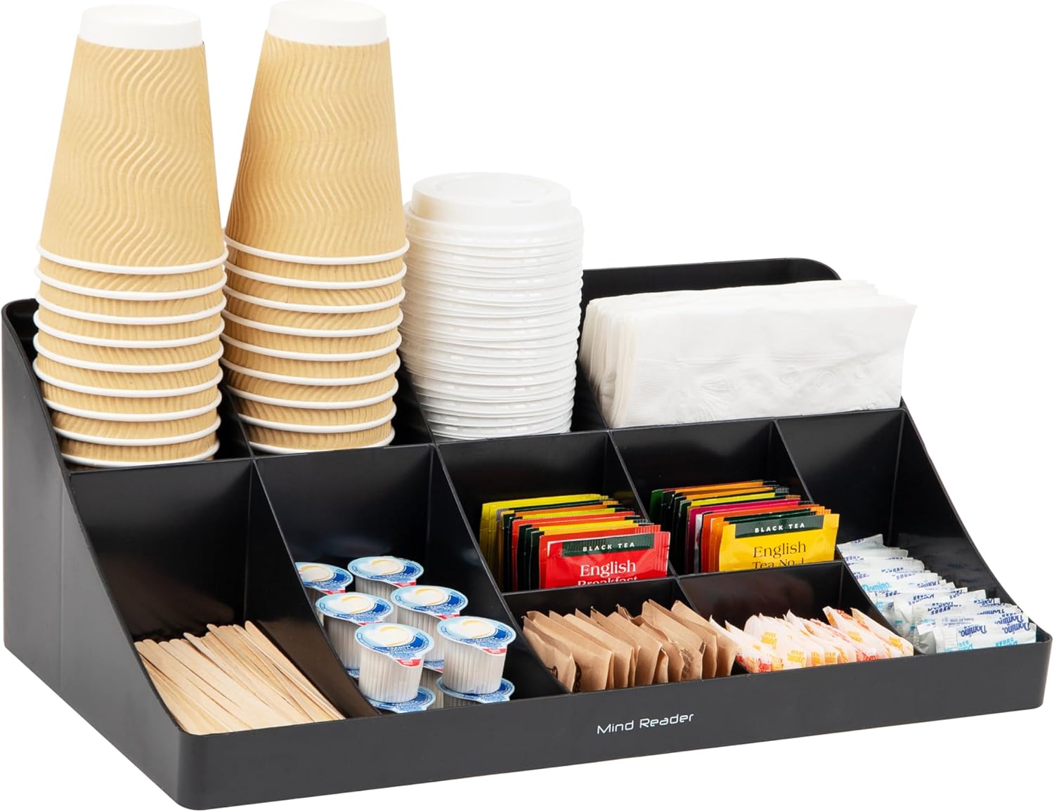 Mind Reader Cup and Condiment Station for Efficient Organization
