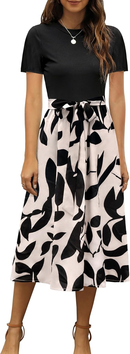Zattcas Women 2025 Fall Dress Long Sleeve Modest Midi Dress