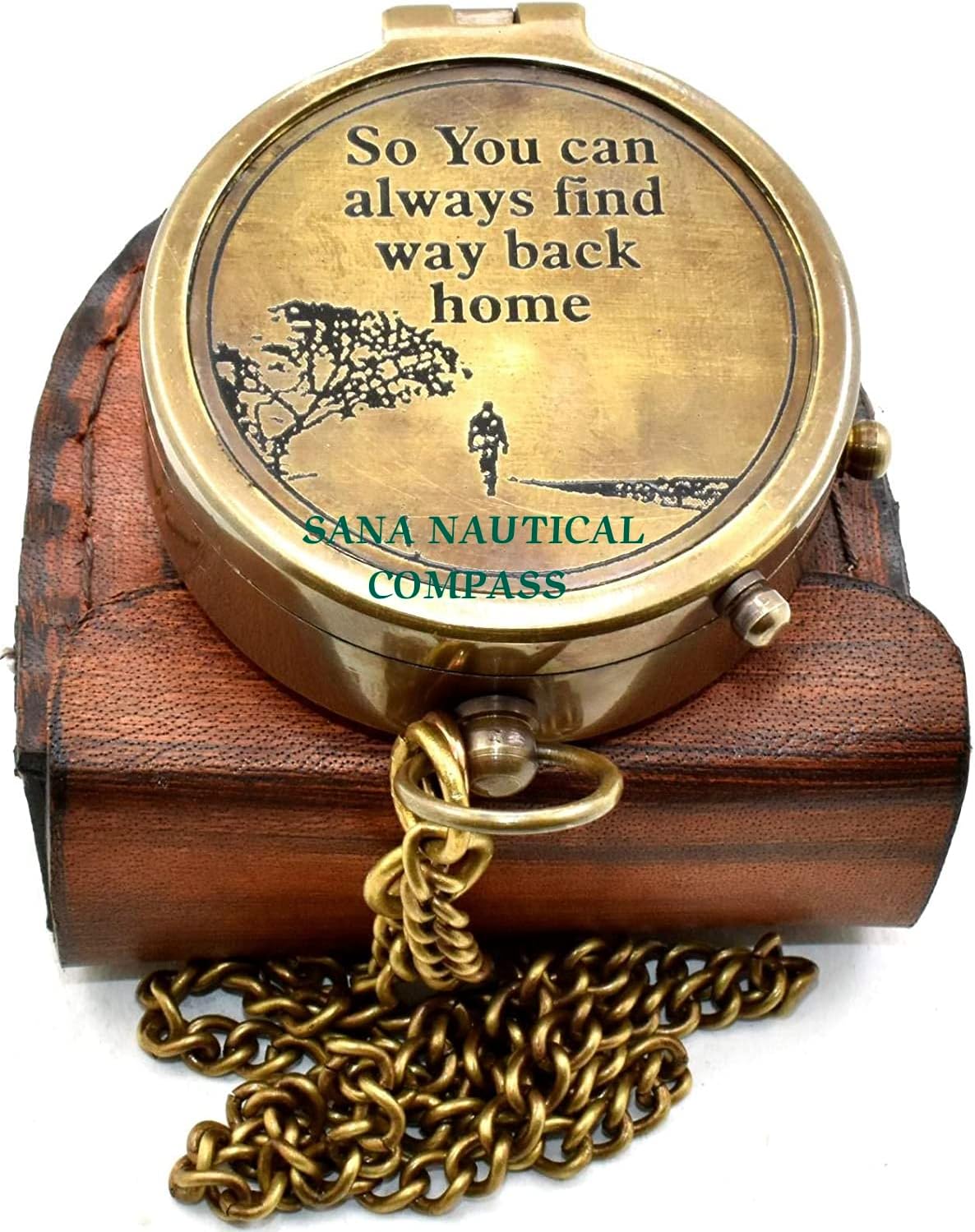 Brass Pocket Compass - Never Lose Your Way