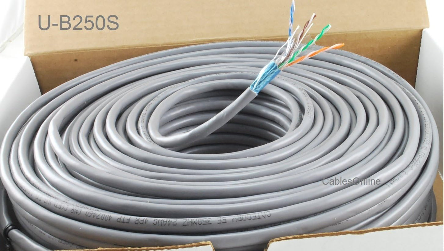 CablesOnline 250ft Shielded CAT5e Solid Ethernet Bulk Cable