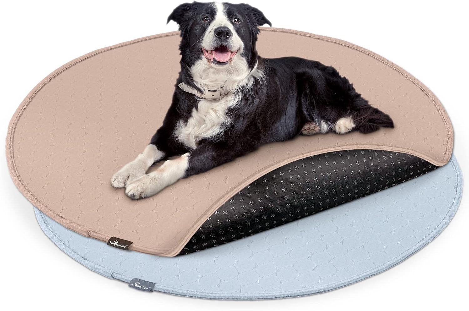Paw Inspired Round Washable Pee Pads for Dogs - 48 Inch Set