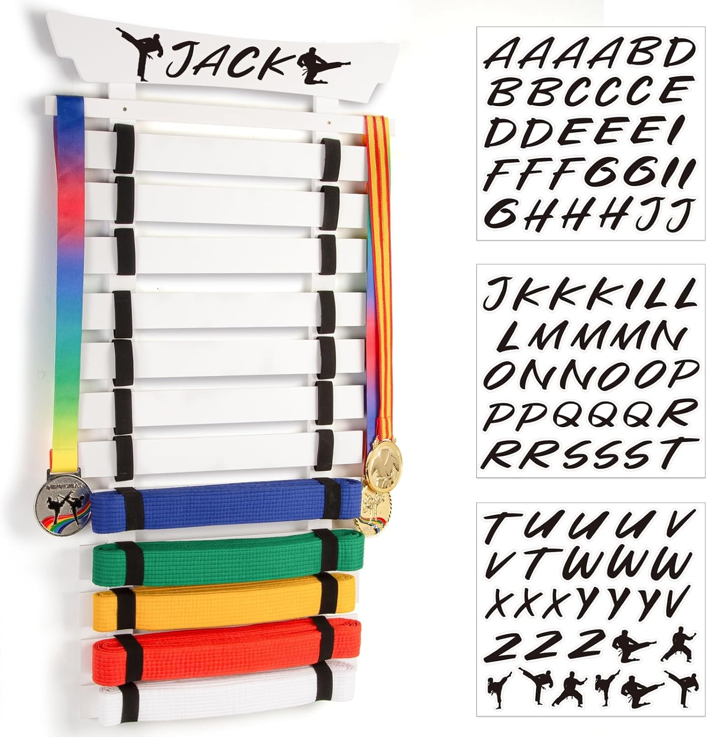 12 Belts Karate Belt Display Rack for Martial Arts Enthusiasts