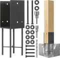 Heavy Duty U-Shape 6x6 Wet Concrete Fence Post Holder 4-Pack - Durable