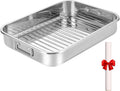 Stainless Steel Roasting Oven Pan with Rack & Handles - Heavy Duty